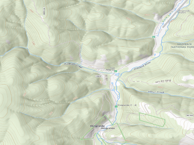 USGS topographic map of USFS dispersed camp — ID #724
