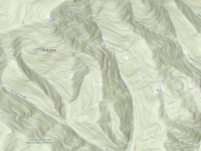 USGS topographic map of USFS dispersed camp — ID #725