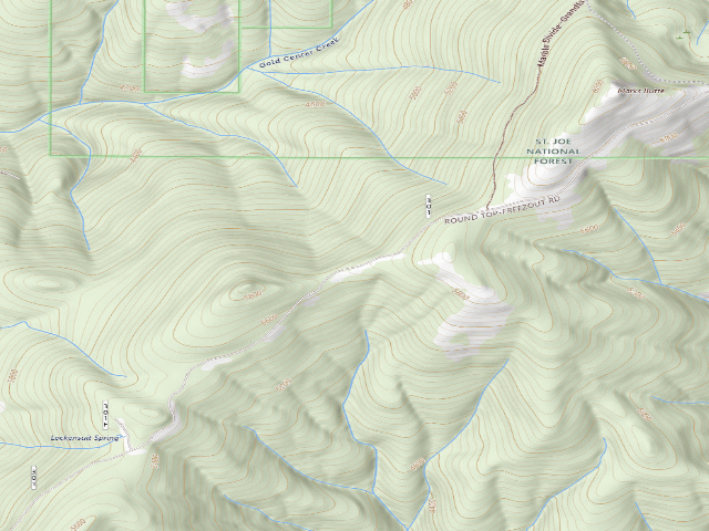 USGS topographic map of USFS dispersed camp — ID #726