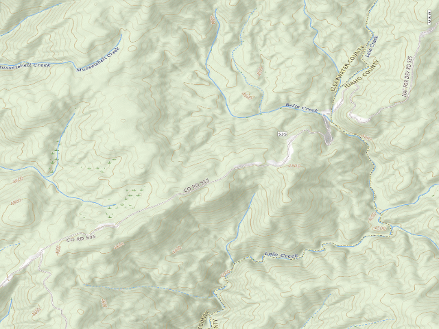 USGS topographic map of USFS dispersed camp — ID #727