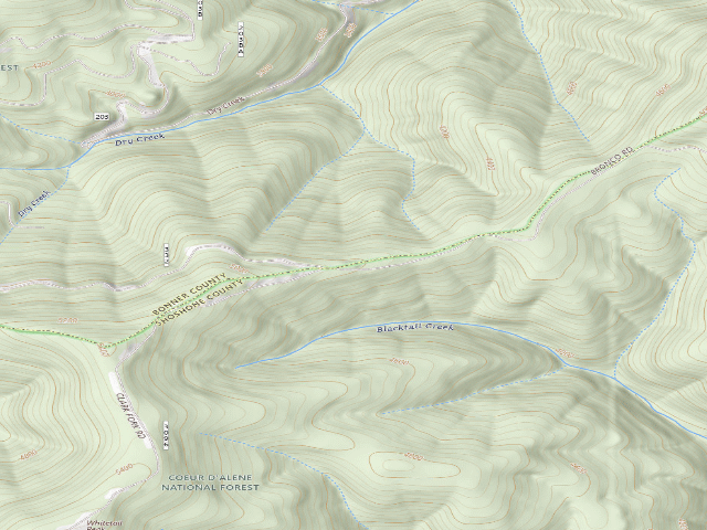 USGS topographic map of USFS dispersed camp — ID #728