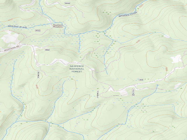 USGS topographic map of USFS dispersed camp — ID #729