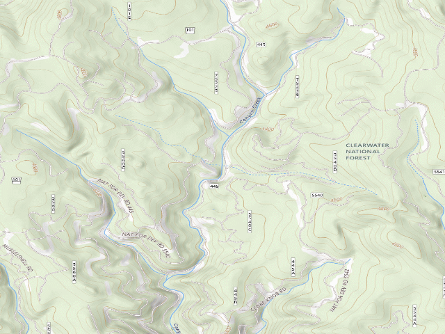 USGS topographic map of USFS dispersed camp — ID #732