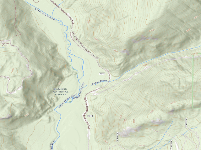 USGS topographic map of USFS dispersed camp — ID #734