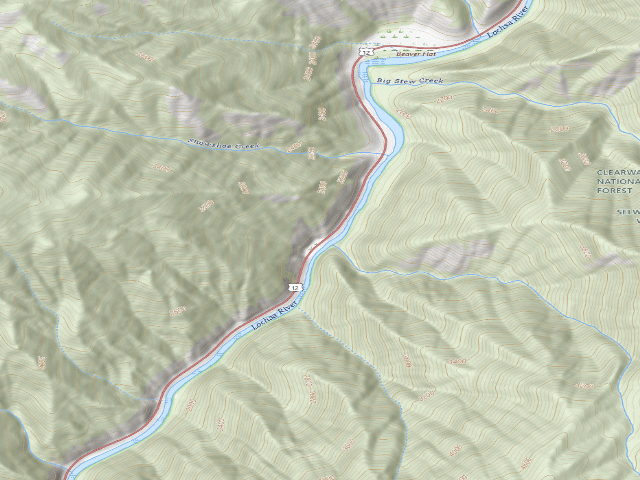 USGS topographic map of USFS dispersed camp — ID #735