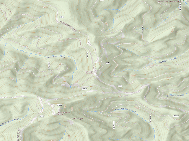 USGS topographic map of USFS dispersed camp — ID #736