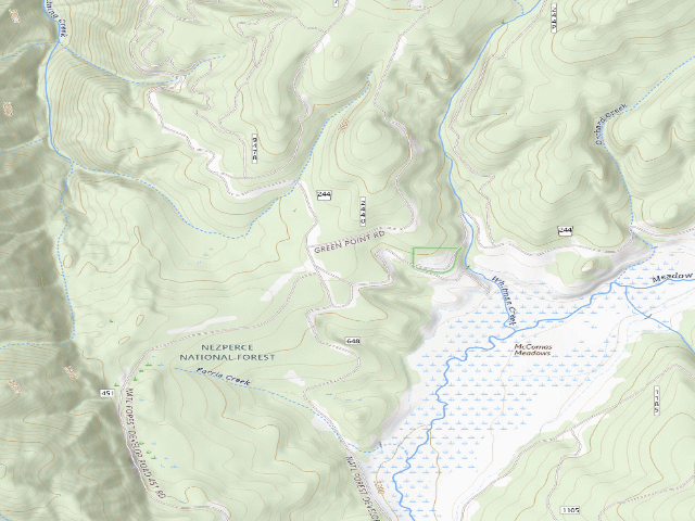 USGS topographic map of USFS dispersed camp — ID #737