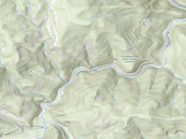 USGS topographic map of USFS dispersed camp — ID #742