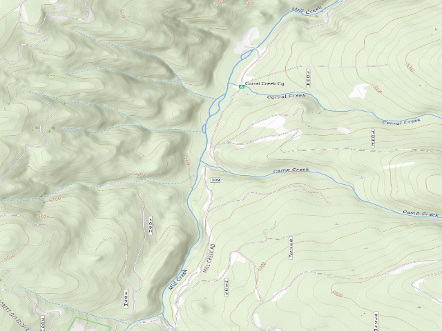 USGS topographic map of USFS dispersed camp — ID #749