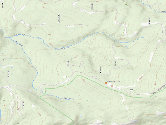 USGS topographic map of USFS dispersed camp — ID #755