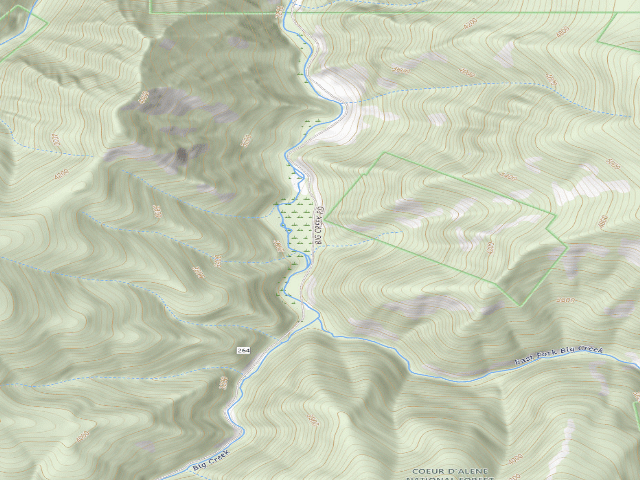 USGS topographic map of USFS dispersed camp — ID #756