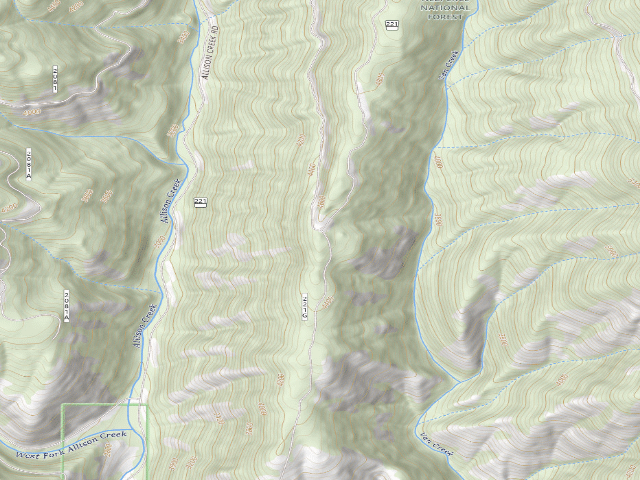 USGS topographic map of USFS dispersed camp — ID #760