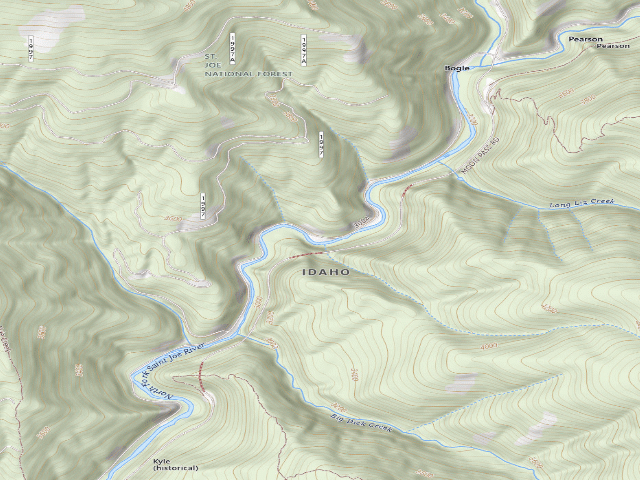 USGS topographic map of USFS dispersed camp — ID #762