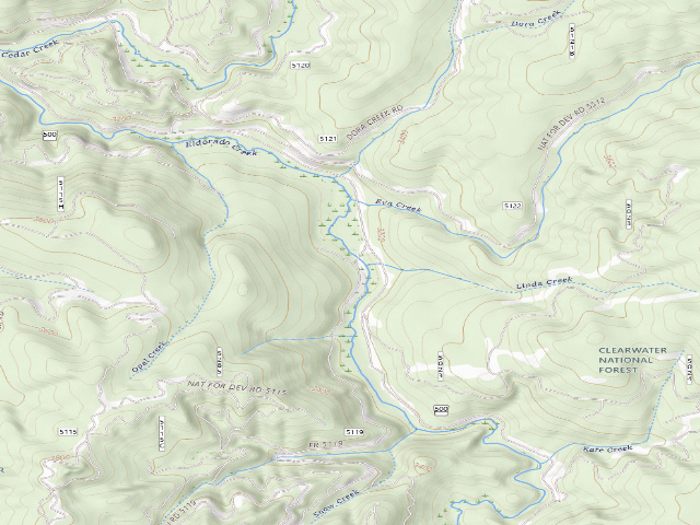 USGS topographic map of USFS dispersed camp — ID #767
