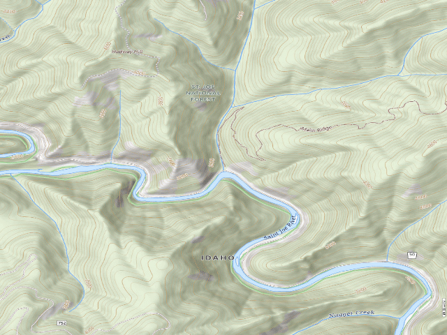 USGS topographic map of USFS dispersed camp — ID #773