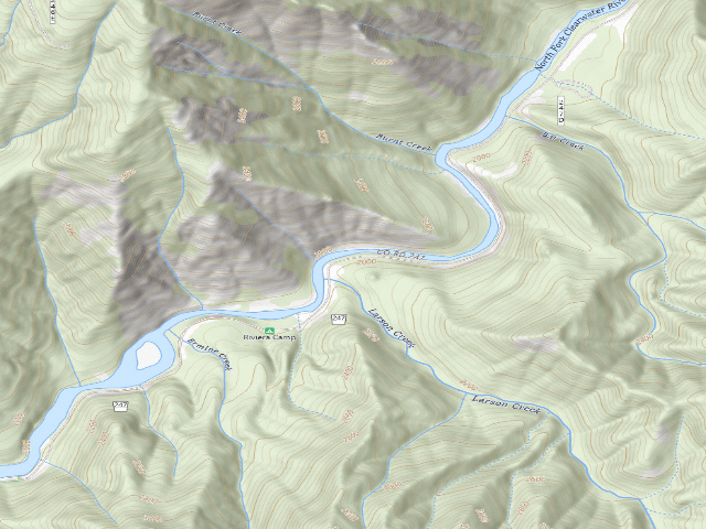 USGS topographic map of USFS dispersed camp — ID #775