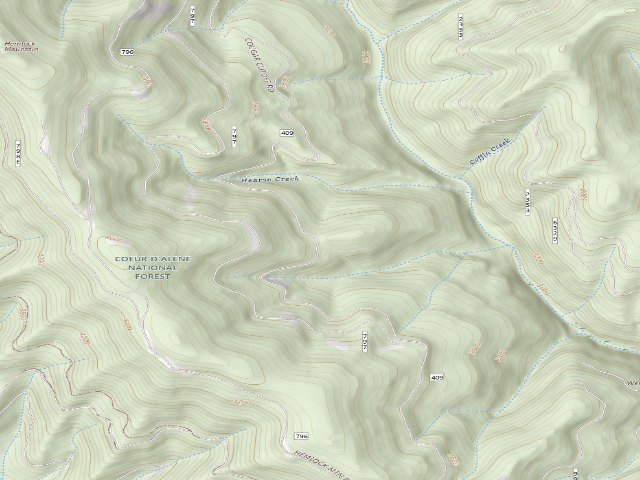 USGS topographic map of USFS dispersed camp — ID #780