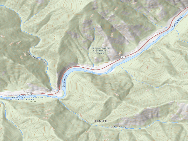 USGS topographic map of USFS dispersed camp — ID #782