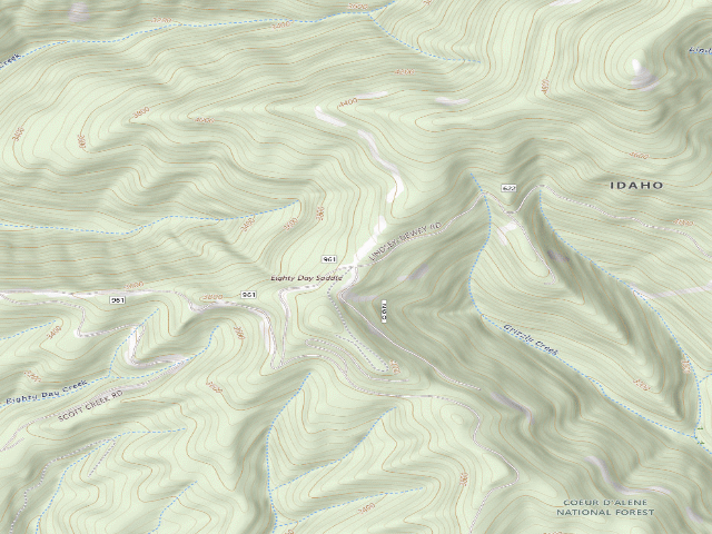 USGS topographic map of USFS dispersed camp — ID #784