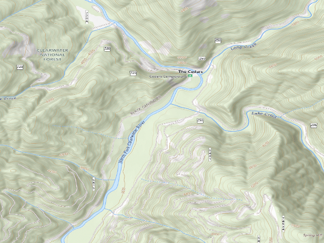 USGS topographic map of USFS dispersed camp — ID #793
