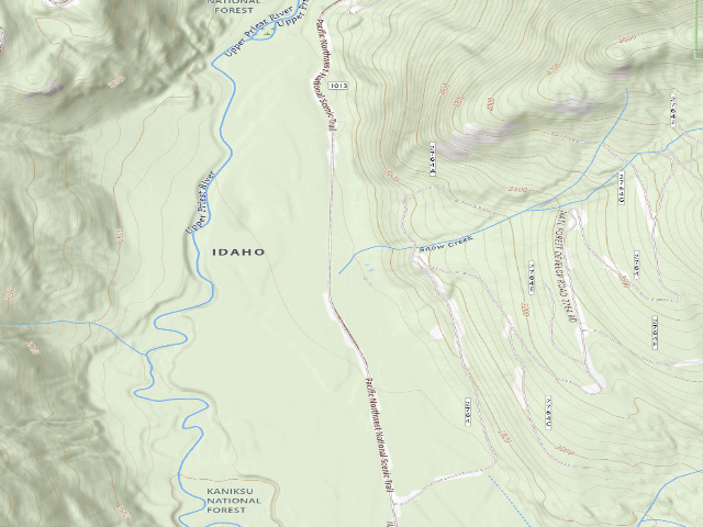 USGS topographic map of USFS dispersed camp — ID #8