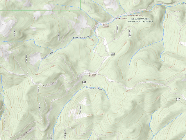 USGS topographic map of USFS dispersed camp — ID #80