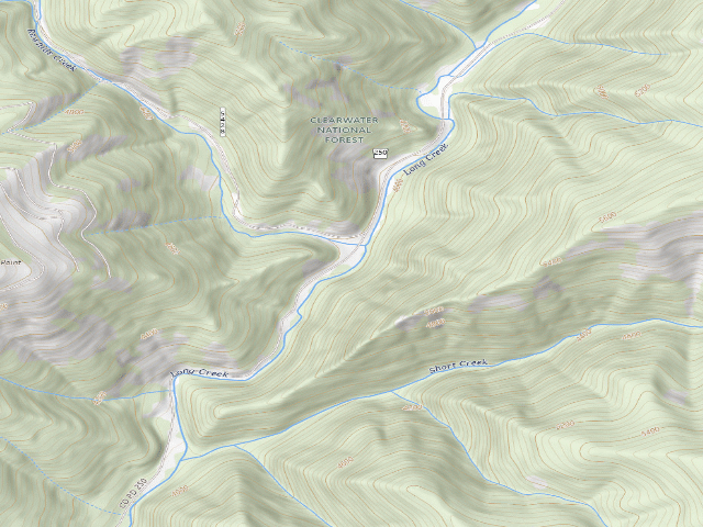 USGS topographic map of USFS dispersed camp — ID #800