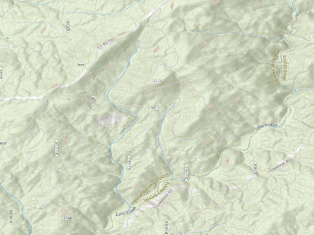 USGS topographic map of USFS dispersed camp — ID #802