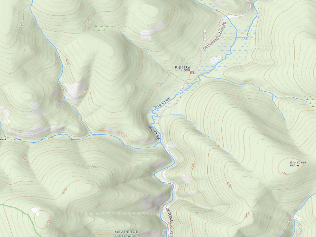 USGS topographic map of USFS dispersed camp — ID #804