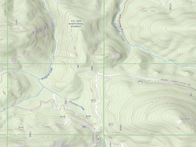 USGS topographic map of USFS dispersed camp — ID #806