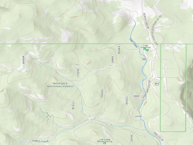 USGS topographic map of USFS dispersed camp — ID #808