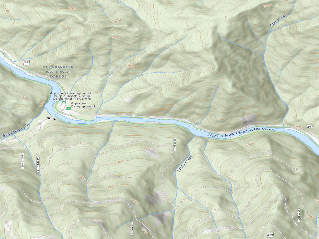 USGS topographic map of USFS dispersed camp — ID #809