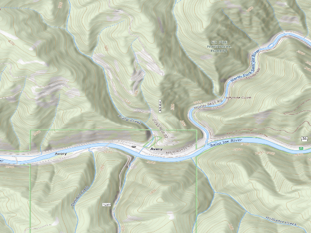 USGS topographic map of USFS dispersed camp — ID #810