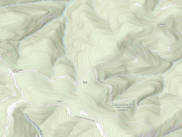 USGS topographic map of USFS dispersed camp — ID #817