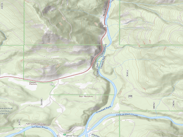 USGS topographic map of USFS dispersed camp — ID #822