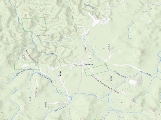 USGS topographic map of USFS dispersed camp — ID #823