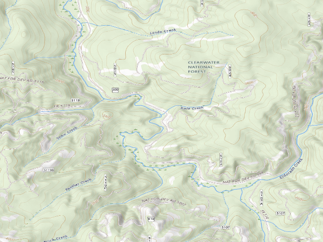 USGS topographic map of USFS dispersed camp — ID #824