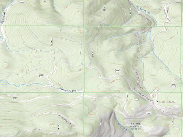 USGS topographic map of USFS dispersed camp — ID #825