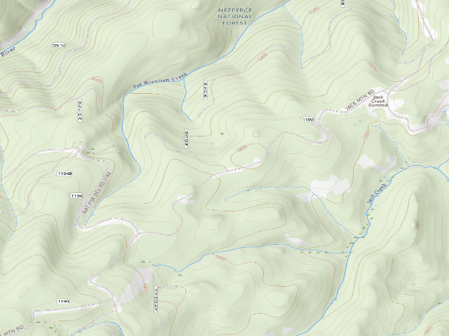 USGS topographic map of USFS dispersed camp — ID #827
