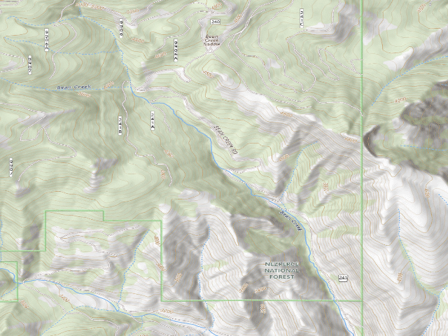 USGS topographic map of USFS dispersed camp — ID #83