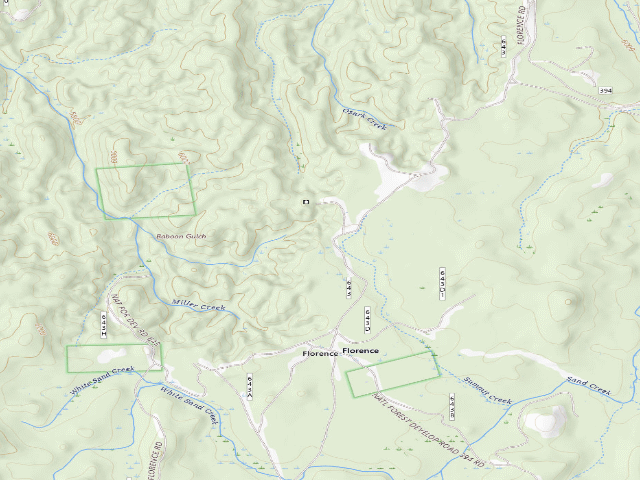 USGS topographic map of USFS dispersed camp — ID #832