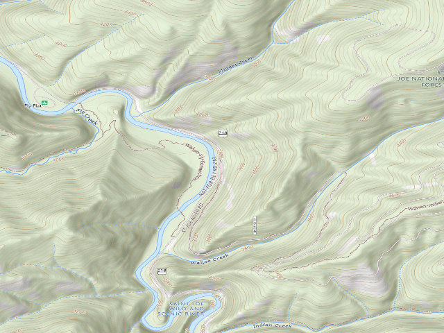 USGS topographic map of USFS dispersed camp — ID #833