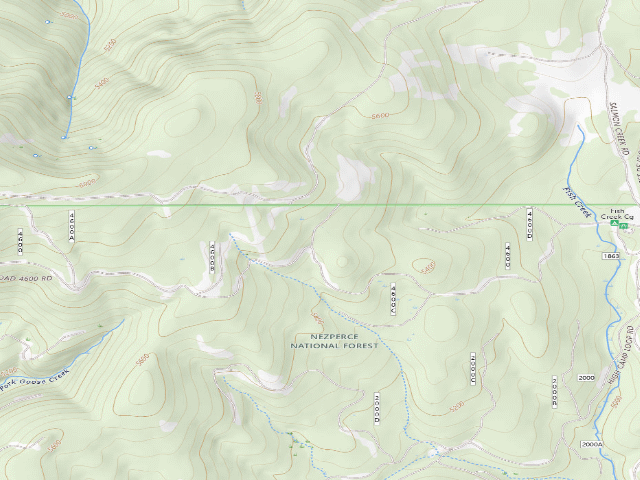 USGS topographic map of USFS dispersed camp — ID #834