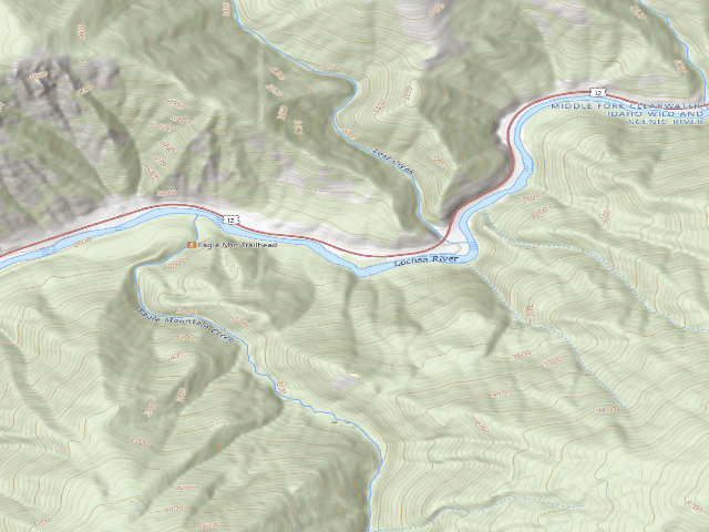 USGS topographic map of USFS dispersed camp — ID #835