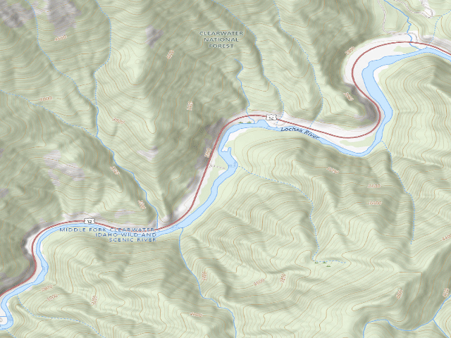 USGS topographic map of USFS dispersed camp — ID #838