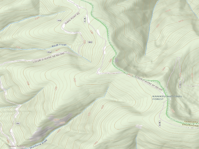 USGS topographic map of USFS dispersed camp — ID #839