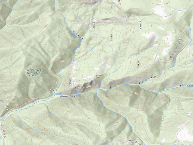 USGS topographic map of USFS dispersed camp — ID #84