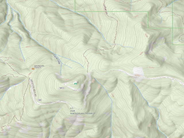 USGS topographic map of USFS dispersed camp — ID #842