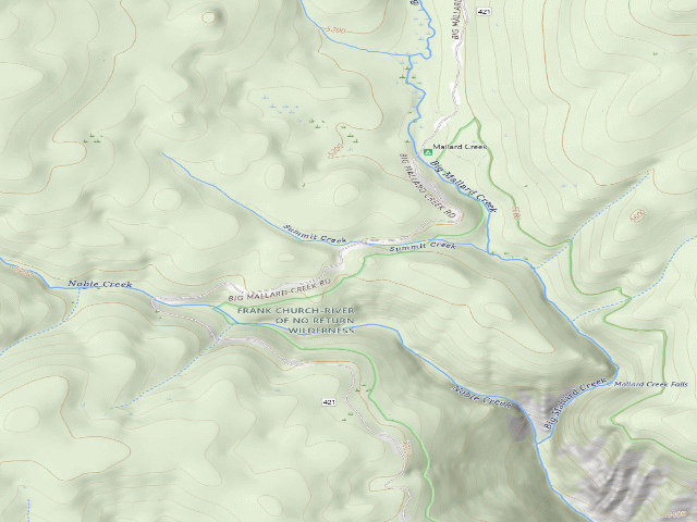 USGS topographic map of USFS dispersed camp — ID #843