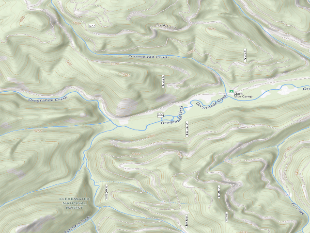 USGS topographic map of USFS dispersed camp — ID #85